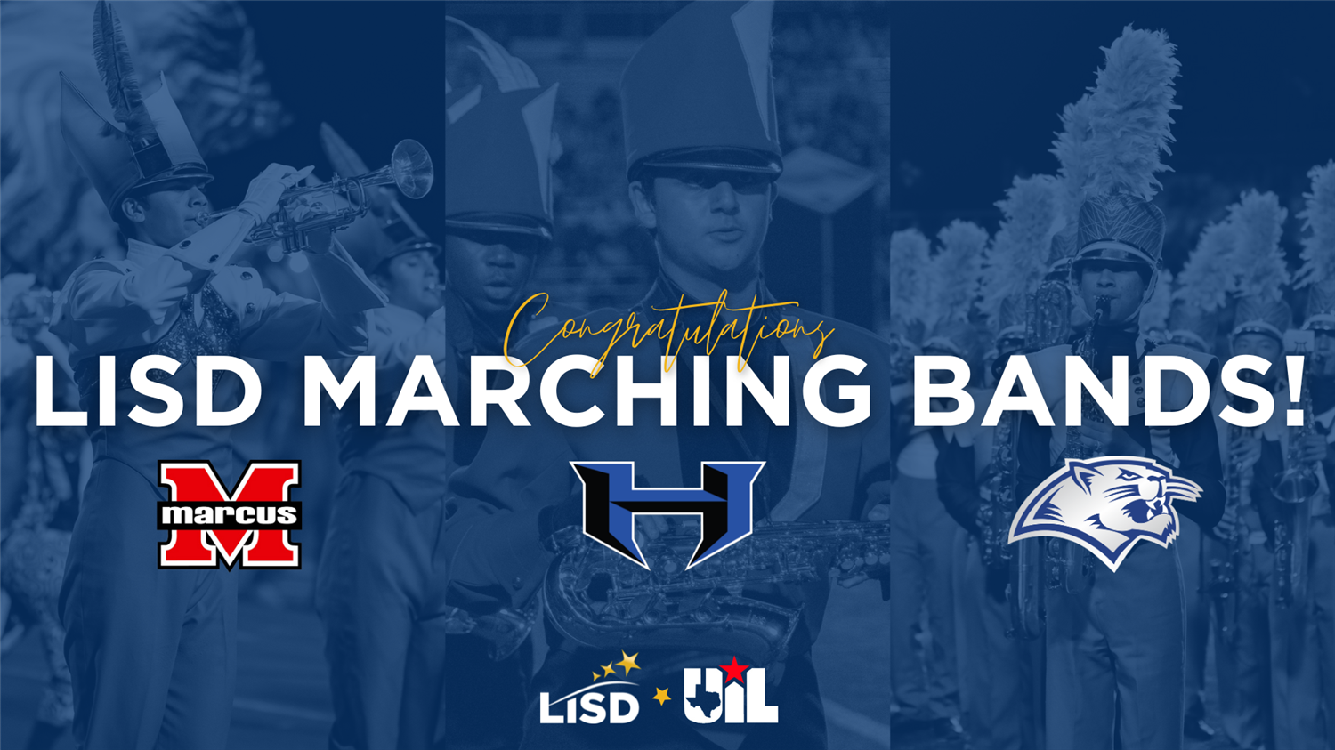 Congratulations to the Marcus, Hebron and Flower Mound HS Bands!